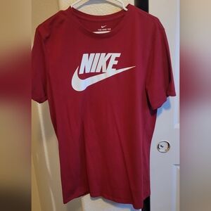 Nike Womens Burgundy Tee with White Swoosh
